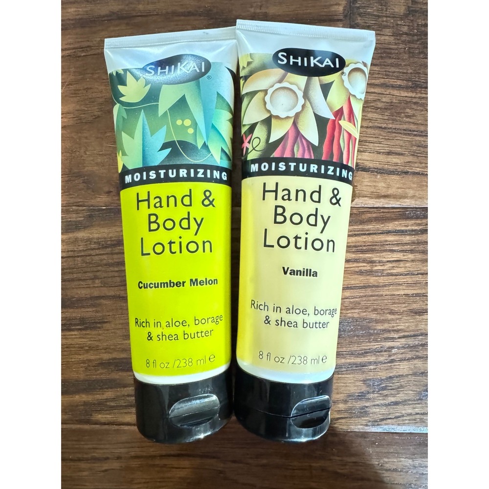 Shikai Moisturizing Hand Body Lotion Cucumber Melon Vanilla 8‎ Oz Set
